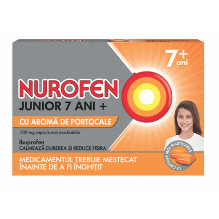 Nurofen Junior 7+ naranja 100mg x 24cps.moi, Reckitt