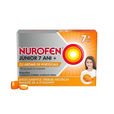 Nurofen Junior 7+ naranja 100mg x 24cps.moi, Reckitt