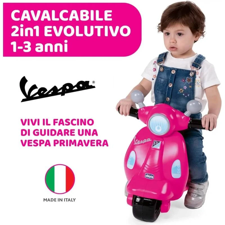 Chicco Pink Spring Vespa – jeździk dla dzieci w wieku 1–3 lat: ceny i cechy