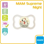 Mam Supreme night – suzetă luminoasă din silicon, de la 6 luni în sus, culoare neutră
