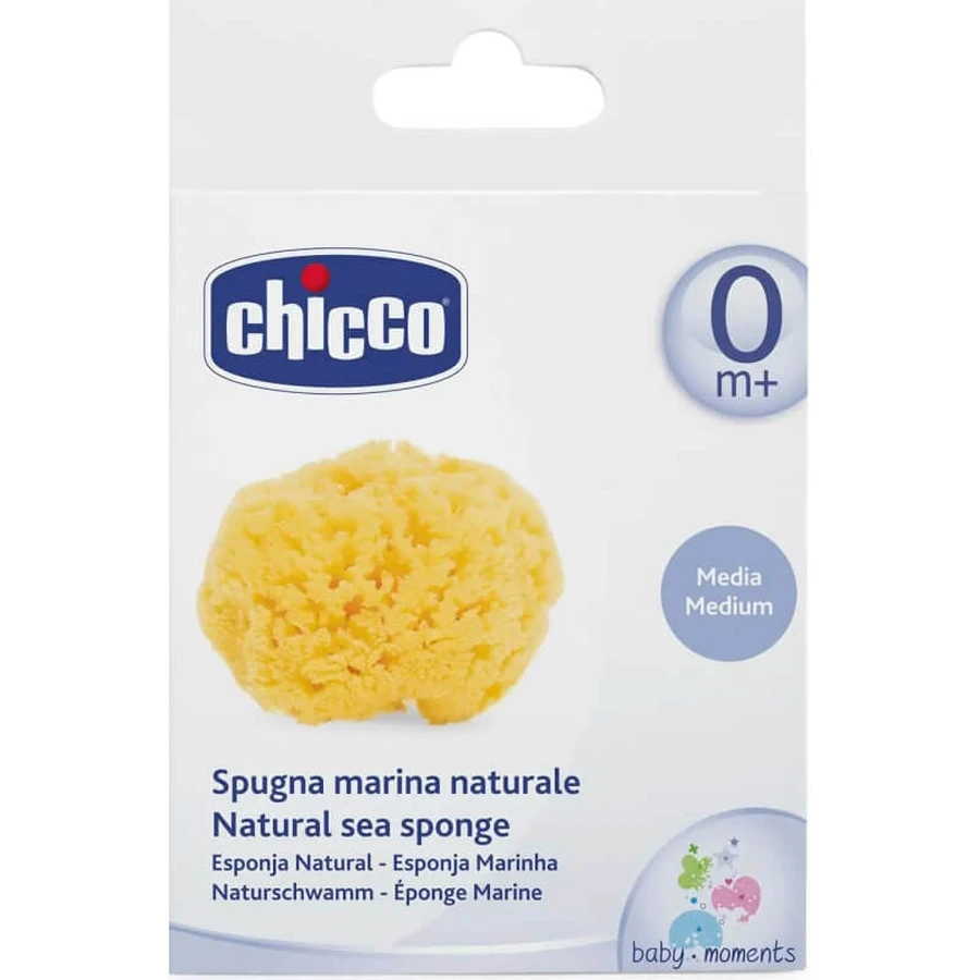 Chicco – burete natural de mare, de dimensiuni medii, pentru baia nou-născuților de la 0 luni în sus