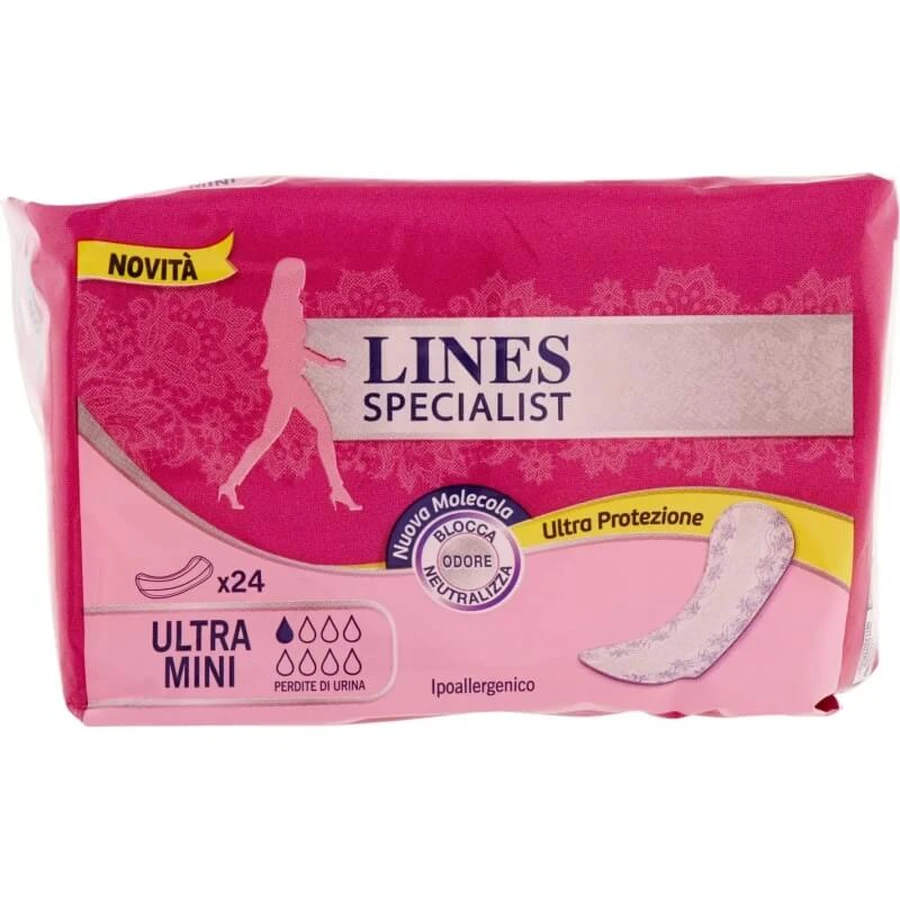 Lines Specialist Ultra Mini - 24 long panty liners for light incontinence
