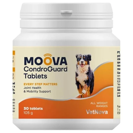 Vetnova Moova Chondroguard - voedingssupplement voor soepele gewrichten bij honden en katten, 30 tabletten