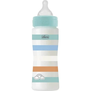 Chicco Well-being - Biberón de flujo rápido de 330 ml - Verde claro