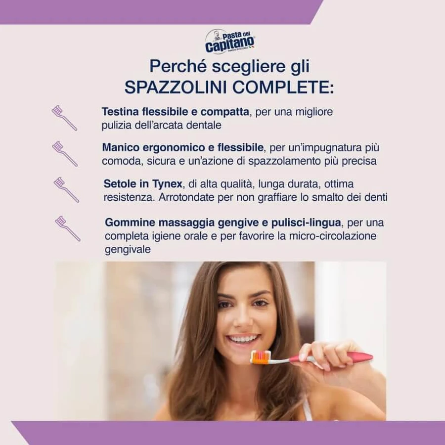 Pasta del capitano Complete - spazzolino con setole medie in colori assortiti