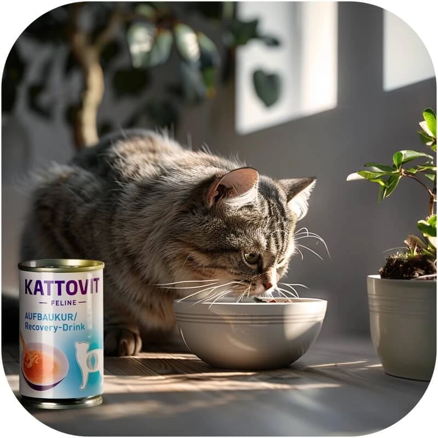 Kattovit Recovery drink cu pui – băutură complementară pentru pisici în convalescență, 135 ml
