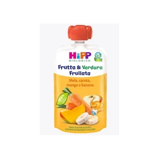 Hipp piure de fructe și legume – cu măr, morcov, mango și banană, ecologic și fără zahăr adăugat, 90 g