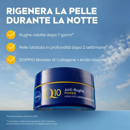 Nivea q10 anti-rughe power - crema notte extra rigenerante 50 ml