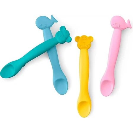 Suavinex balena - cucchiaio in silicone - rosa