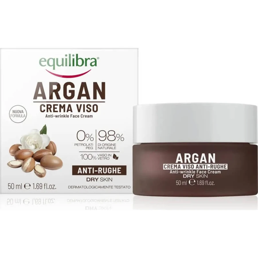 Crema facial antiarrugas Equilibra Argan, 50 ml