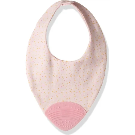 Babero Gummy de Chicco - Babero rosa con lunares y mordedor