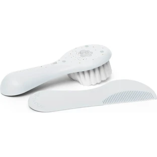 Set Suavinex cu perie și pieptene, de culoare albastru deschis