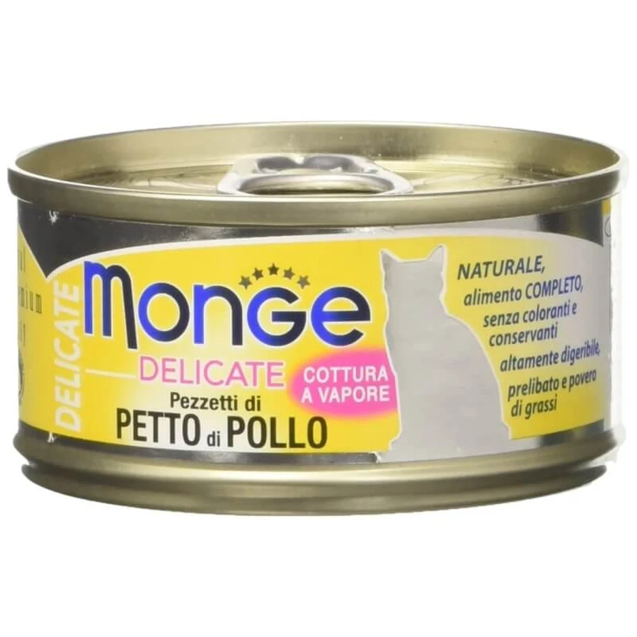 Monge Delicate - Stukjes kipfilet voor katten, 80 g
