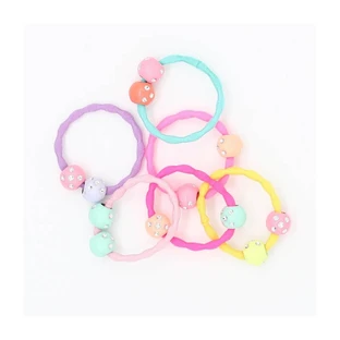 Ib Fashion Hair: Hair Tie with Colorful Beads and Sparkling Rhinestones