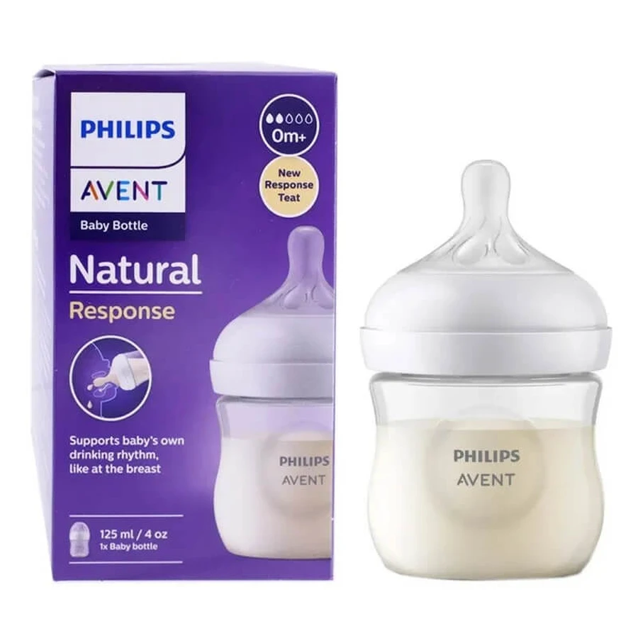 Avent Natural Response-fles 0m+, 125 ml, doorstroomsnelheid 2 - Transparant