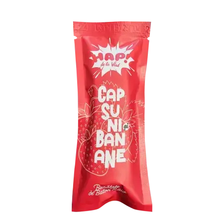 Baton raw vegan cu capsuni si banane, 45 g, Hap de la Vlad