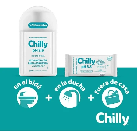 Chilly pH 3,5 – 12 șervețele intime cu protecție suplimentară