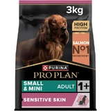 Purina Pro Plan cu somon – hrană completă pentru câini adulți de talie mică și mini cu piele sensibilă, 3 kg