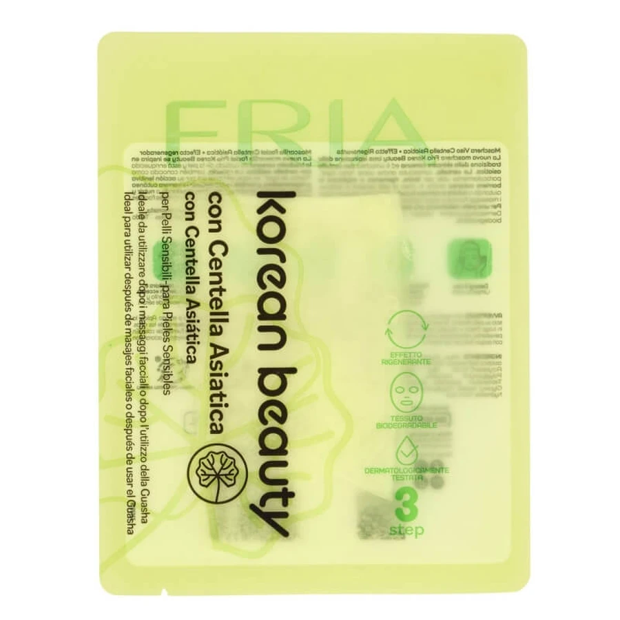 Fria Korea Beauty - Masque visage régénérant et apaisant à la centella asiatica pour peaux sensibles, 25 ml