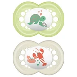 Chupete Mam Original: 2 chupetes de caucho de color natural para niños a partir de los 6 meses