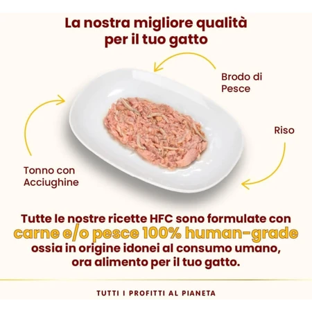 Almo Nature HFC Natural ton cu hamsii – hrană umedă completă pentru pisici adulte, 150 g