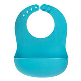 Eat`n Tidy babero de silicona suave con bolsillo colector, 3 meses+, Azul, Reer