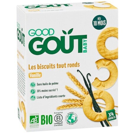 Organic round biscuits with vanilla, +10 months, 80 g, Good Gout