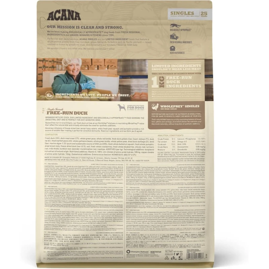 Acana Free Run Duck – receptura z kaczką – kompletna karma dla psów, 2 kg: ceny i cechy