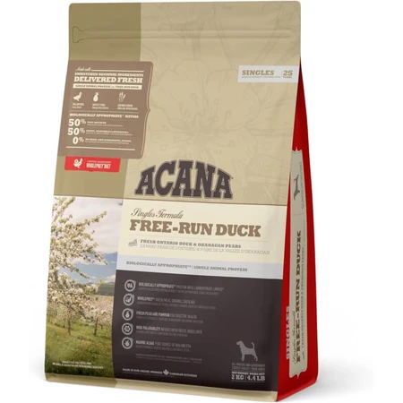 Acana Free Run Duck – receptura z kaczką – kompletna karma dla psów, 2 kg: ceny i cechy
