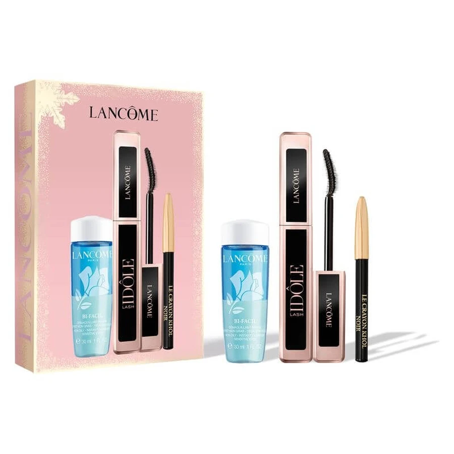 Set de regalo Lash Idôle de Lancôme: máscara de pestañas negra + desmaquillante de ojos Bi-Facial + lápiz de ojos Khol n.º 027 Noir