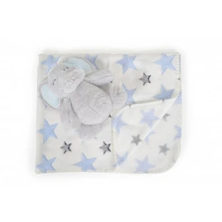 Cangaroo Set regalo neonato - coperta in pile morbido e elefante peluche blu