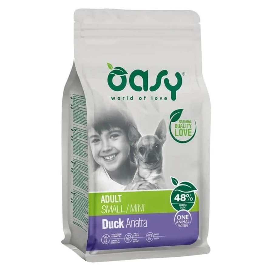 Oasy Grain-Free Dog Small-Mini Duck - Compleet voer voor volwassen honden van kleine rassen, 2,5 kg