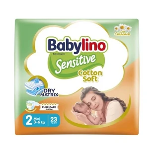 Babylino Sensitive - Douceur du coton, 23 couches, taille 2 mini, 3 à 6 kg