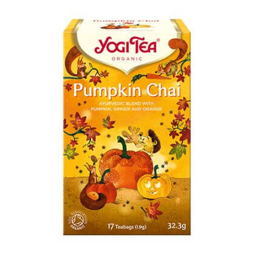 Té Ecológico Sabores de Otoño Calabaza Chai, 17 bolsitas/32,3 g, Yogi Tea