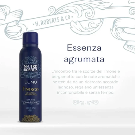 Neutro Roberts Fresco pentru bărbați, cu aromă de citrice – deodorant spray 150 ml