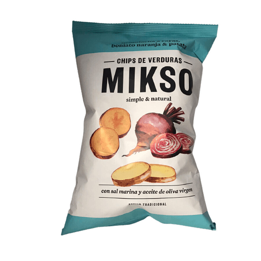 Chips de remolacha, patatas y boniatos, 85 g, Mikso