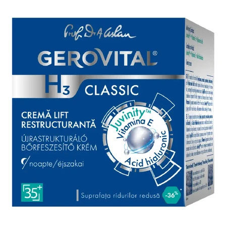 Gerovital H3 Classic nawilżający krem liftingujący na noc, 50 ml, Farmec: ceny i cechy
