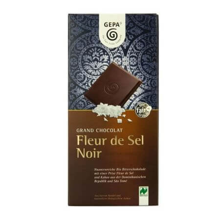 Chocolate negro ecológico Fleur de Sel Noir, 100 g, Gepa