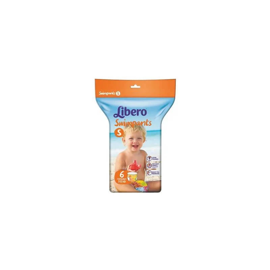 Pañales de baño y piscina Libero Swimpants, talla S, 6 unidades