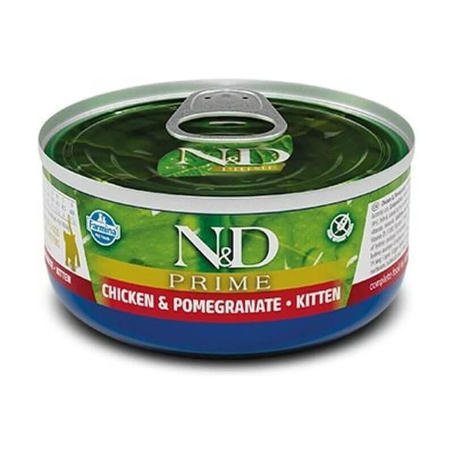 Farmina N&amp;d Prime Kitten Chicken and Pomegranate - Complete food for kittens, pregnant, and nursing cats, 80 g
