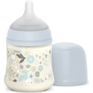 Suavinex Wonderland – biberon cu debit lent, 150 ml – Liberty albastru deschis