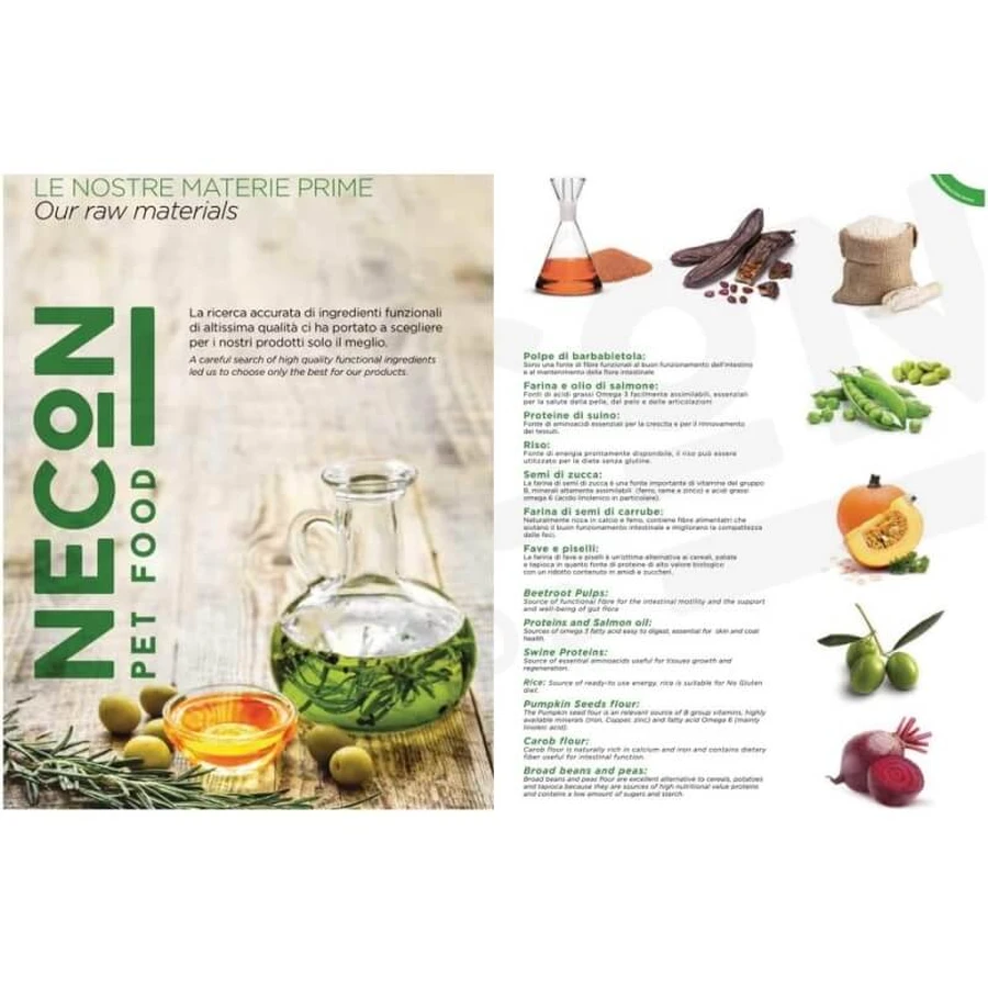 Necon Pet Food Natural Wellness Adult Mini with Salmon and Rice - Complete Food for Small Adult Dogs, 2 kg