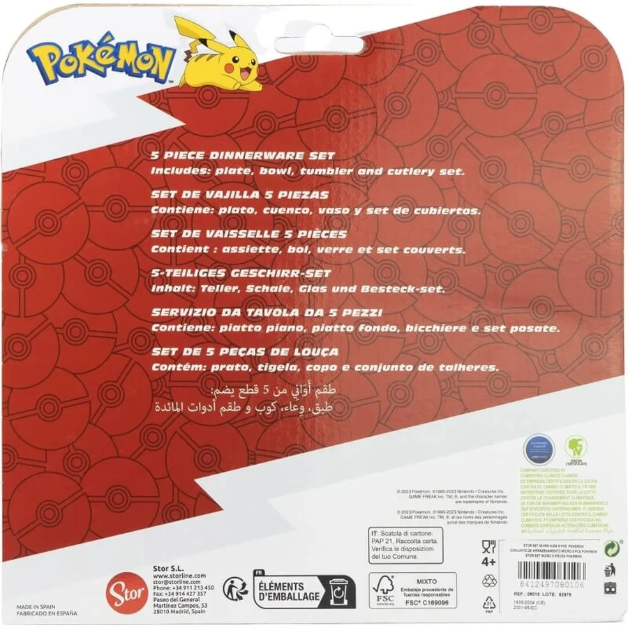 Zestaw obiadowy Stor Set, 5-częściowy, z motywami Pokémonów: ceny i cechy