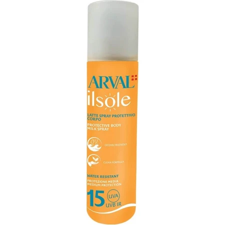 Lotion solaire pour le corps en spray Arval SPF 15, Ilsole, protection moyenne, 200 ml