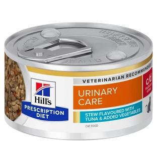 Hill’s Prescription Diet C-D Feline Urinary Stress cu ton și legume – hrană pentru pisici adulte cu afecțiuni urinare, 85 g