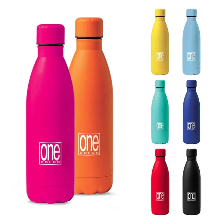 Blasetti One Color - Gourde isotherme en acier inoxydable à double paroi, 12 heures d'autonomie, couleur fuchsia