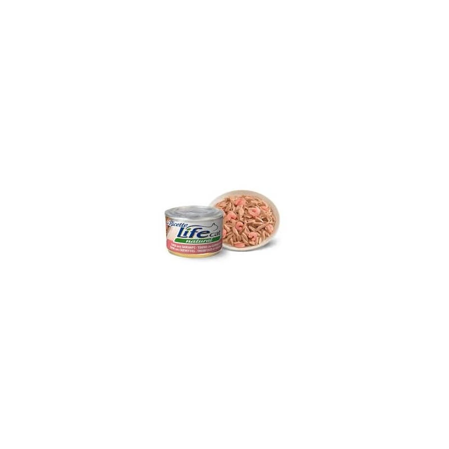 Life Petcare Life Cat Natural ton și creveți – hrană umedă pentru pisici, 85 g