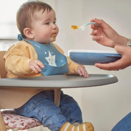 Nuvita 2 lingurițe din silicon pentru diversificare, de la 0 luni în sus, albastre