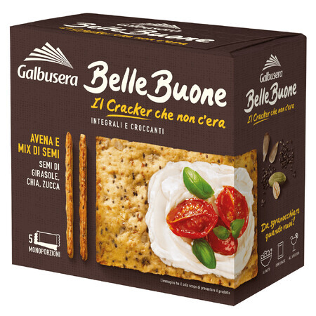 Wholemeal crackers with Bellebuone seed mix, 200 g, Galbusera