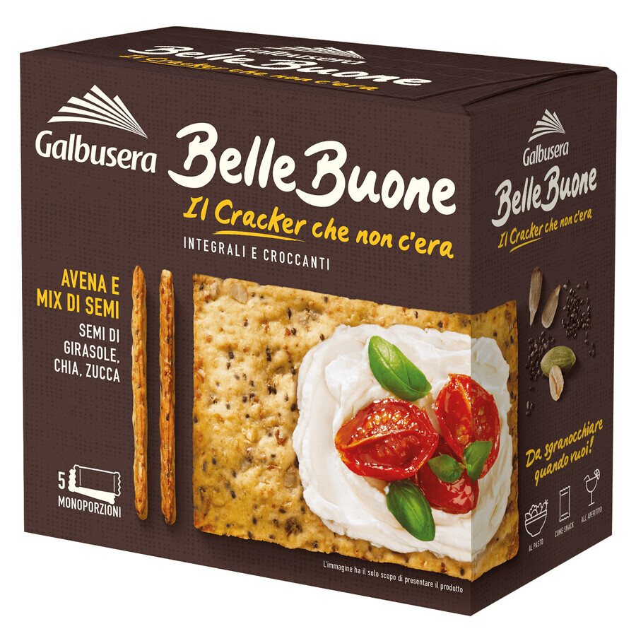 Wholemeal crackers with Bellebuone seed mix, 200 g, Galbusera